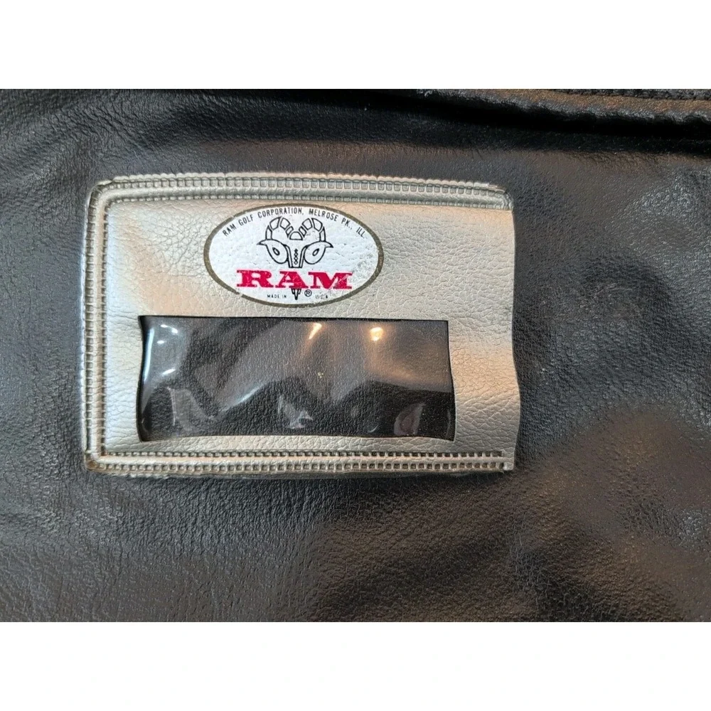 Vintage Ram Golf Corporation Bag Black Leather Cover. Heavy Duty
